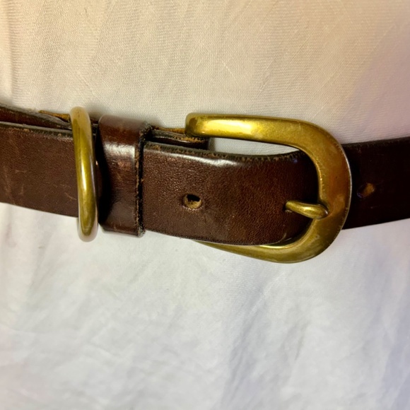 Vintage Eddie Bauer 100% leather belt with Brass Buckle - Picture 2 of 6